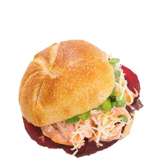 Pulled BBQ Stremel Lachs Minisemmel - Feinkost Catering