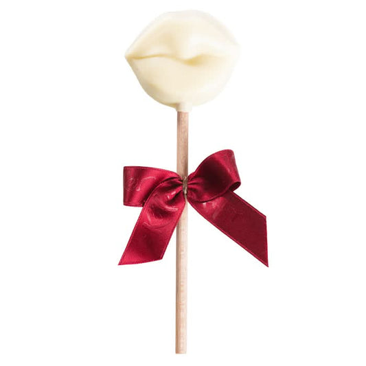 Schoko Lippen am Stiel, weiss
