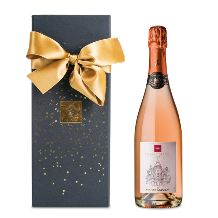 Geschenkbox mit Käfer Crémant Rosé und Pralinen