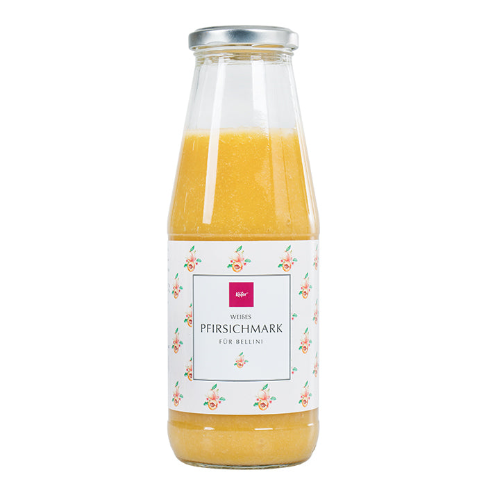 Käfer weißes Pfirsichmark Fruchtpüree