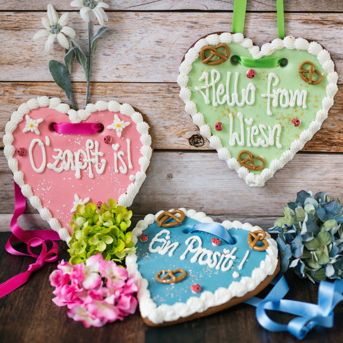 Lebkuchenherz, blau, zum individuell Beschriften
