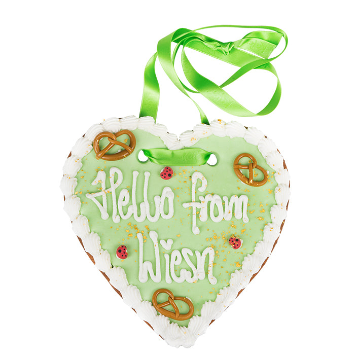 Lebkuchenherz, grün, zum individuell Beschriften