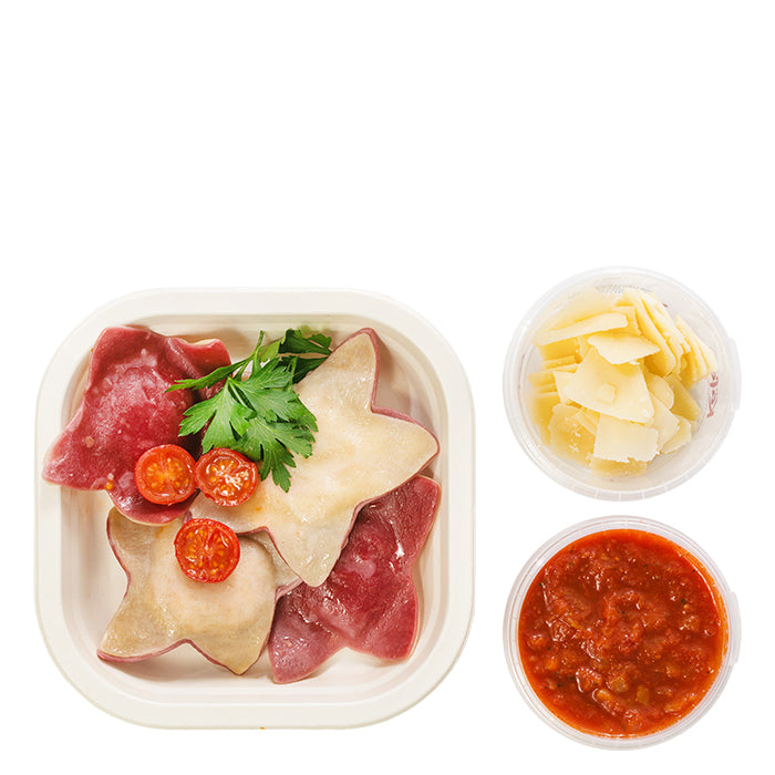 Sternravioli mit Capresefüllung