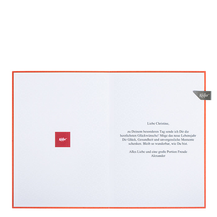 Käfer Grußkarte rot