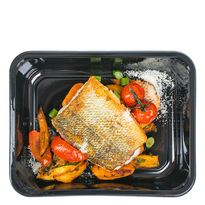 Gebratener Zander mit Kartoffel Gemüse Ragout
