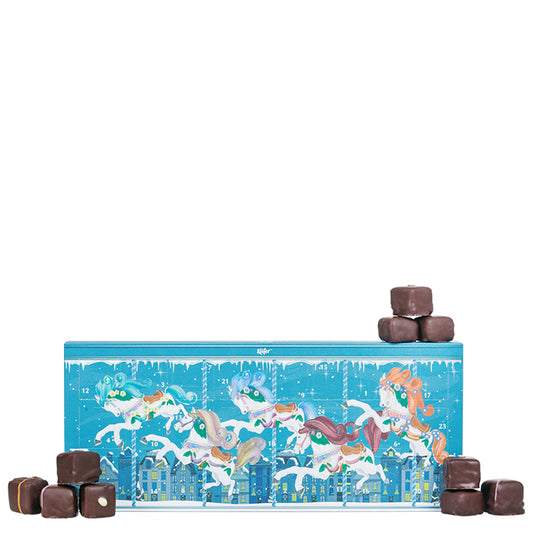 Käfer Adventskalender mit Dominosteinen