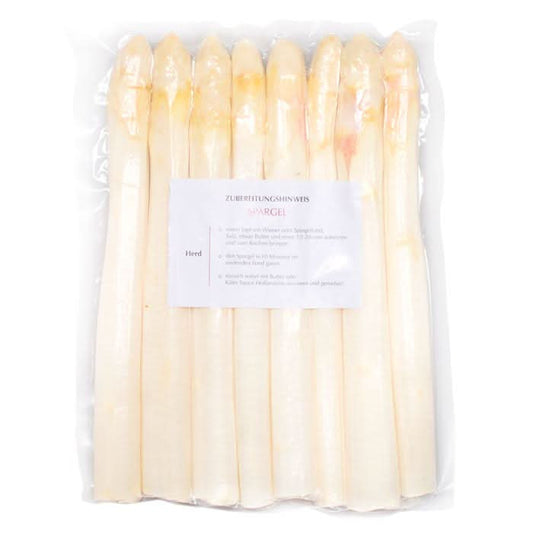 Weißer Spargel, geschält und vakuumiert