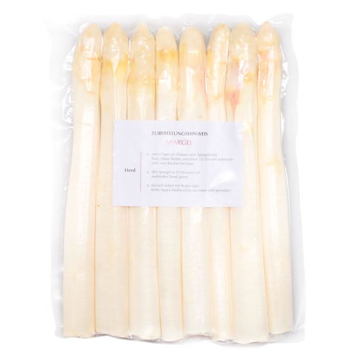 Weißer Spargel, geschält und vakuumiert