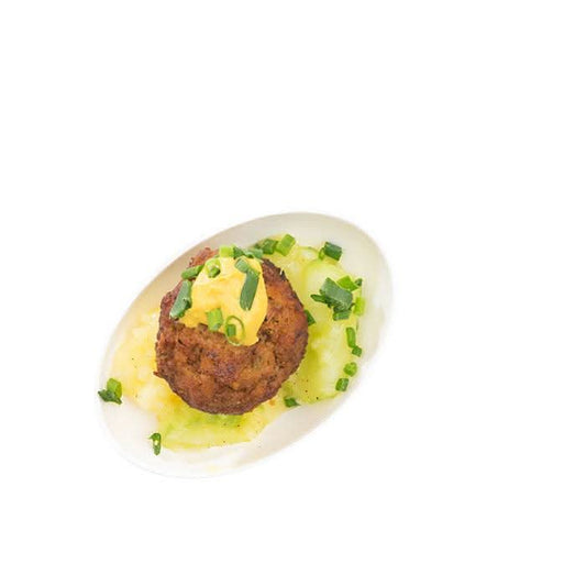 Mini Kalbsfleischpflanzerl mit Kartoffelsalat