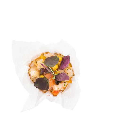 Garnelen Ceviche im Palmblatt