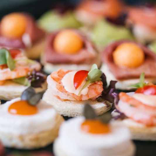 Gebratenes Garnelen Canapé