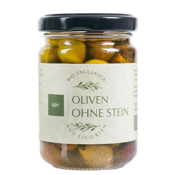 Bio Oliven Taggiasca ohne Stein von Feinkost Käfer online kaufen