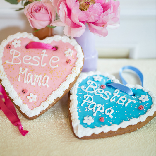 Lebkuchenherz, rosa, zum individuell Beschriften