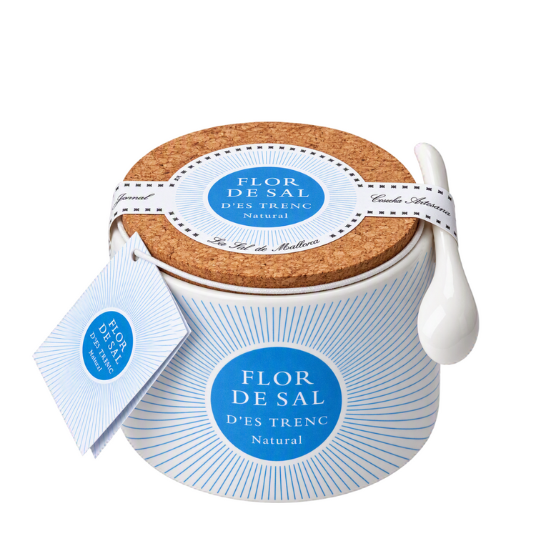 Bio Flor de Sal d´Es Trenc natural im Keramiktopf mit Löffel