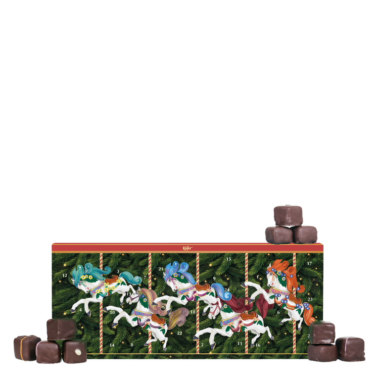 Käfer Adventskalender mit Dominosteinen