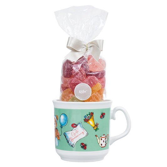 Haferl Gute Besserung mit Geleefrüchten